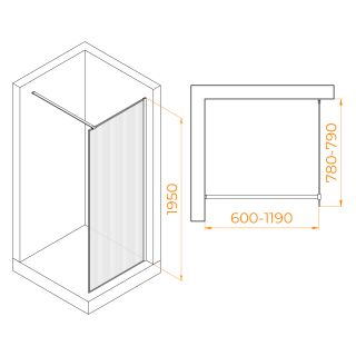Душевая перегородка RGW WA-08W 06100808-155 80см белый